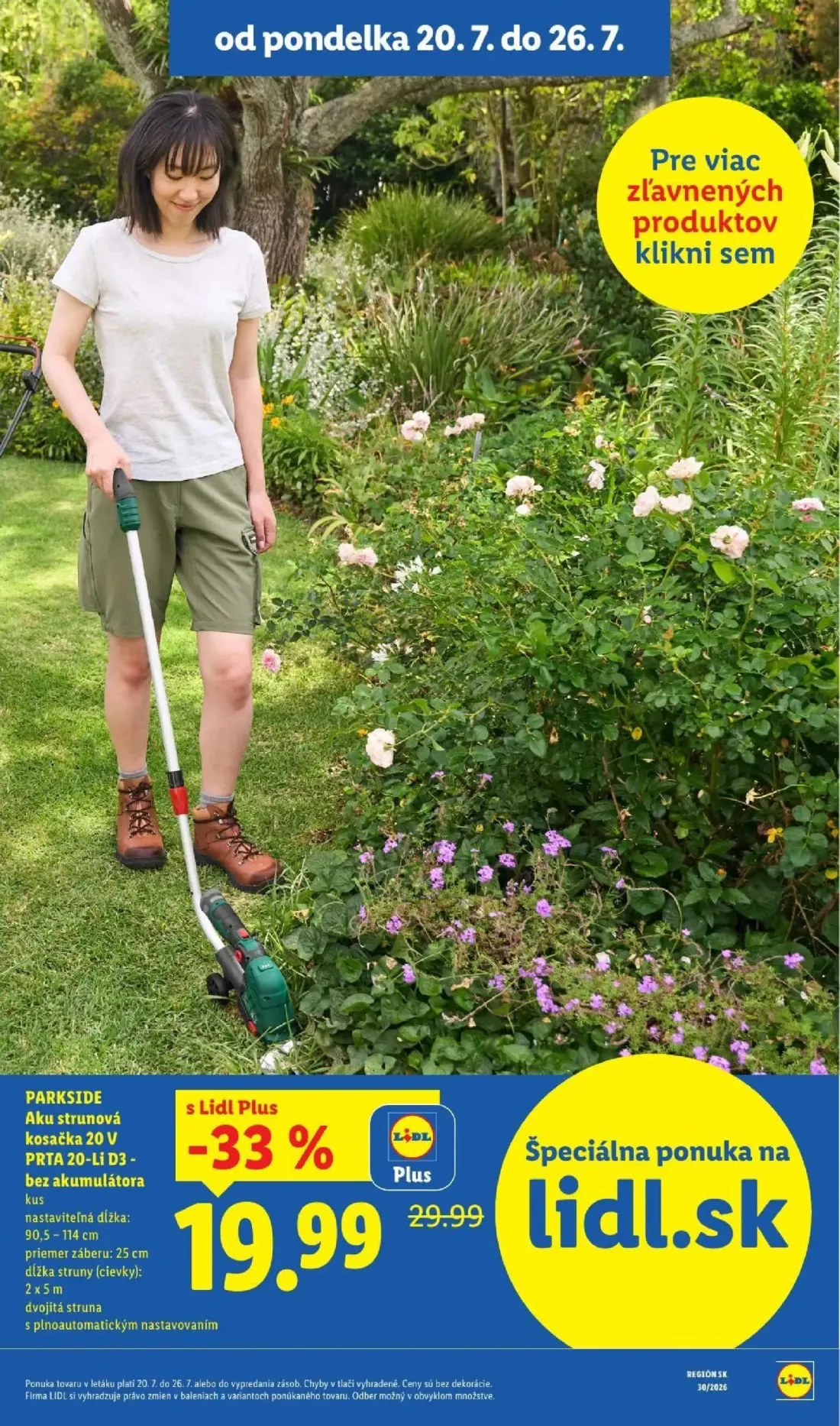 Lidl leták, strana 7 z 108 — Aku strunová kosačka 20 V PRTA 20-Li D3 - bez akumulátora