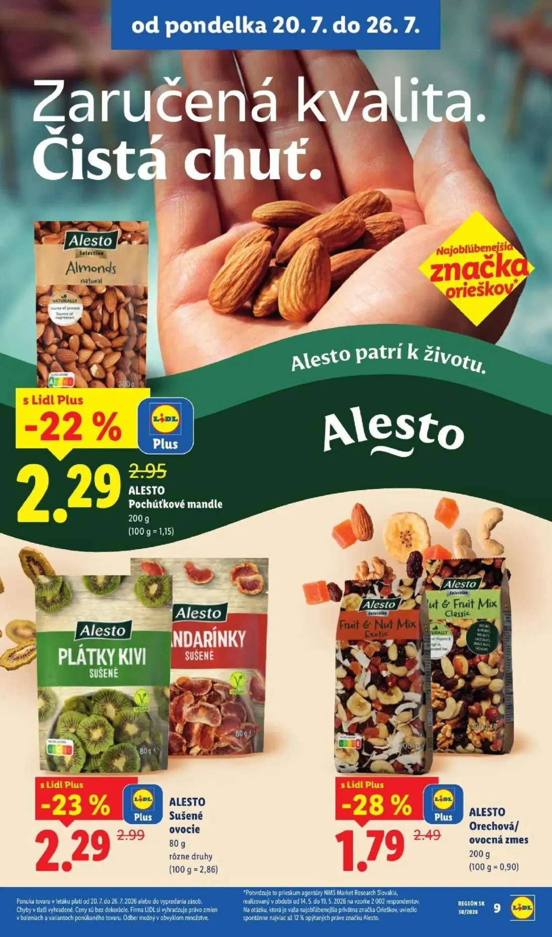 Lidl leták, strana 18 z 108 — ALESTO Sušené ovocie, ALESTO Orechová/ovocná zmes, ALESTO Pochúťkové mandle