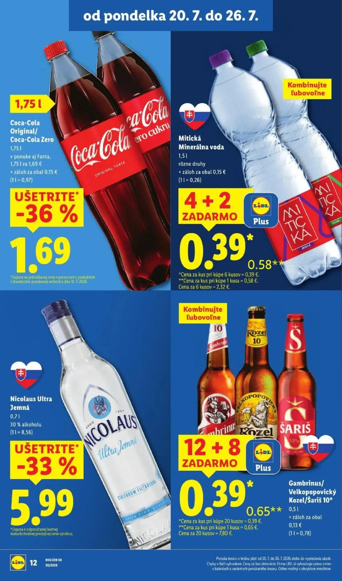 Lidl leták, strana 22 z 108 — Gambrinus/Velkopopovický Kozel/Šariš 10°