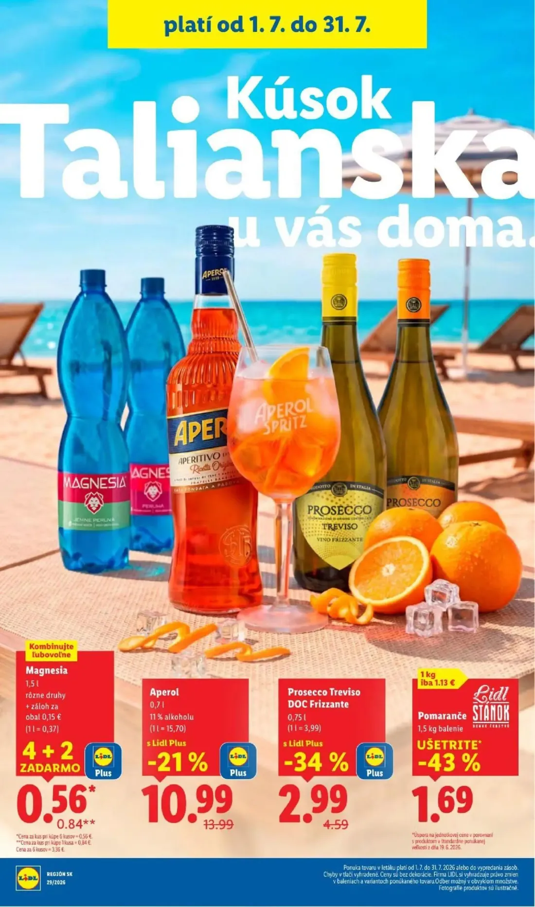 Lidl leták, strana 25 z 108 — Aperol, Prosecco Treviso DOC Frizzante, Magnesia