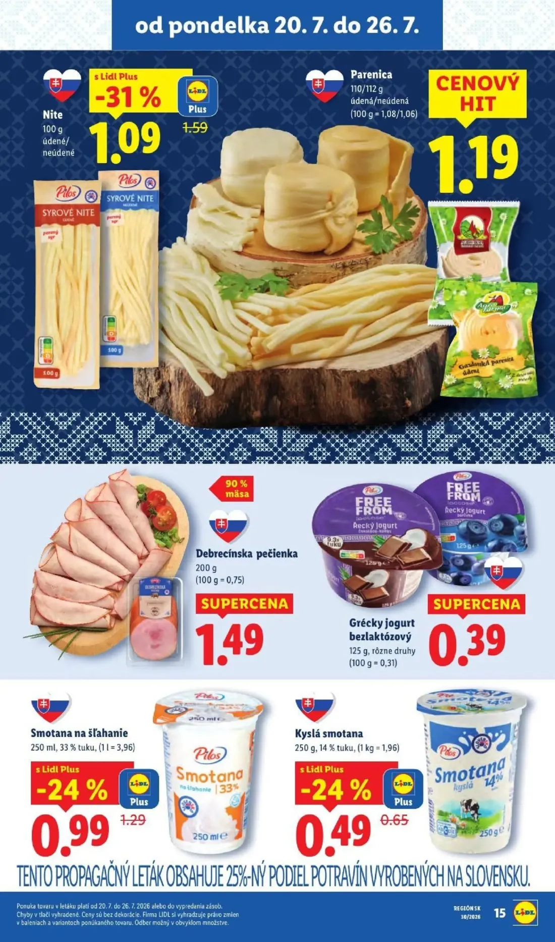 Lidl leták, strana 27 z 108 — Nite údené/neúdené, Kyslá smotana, Parenica údená/neúdená
