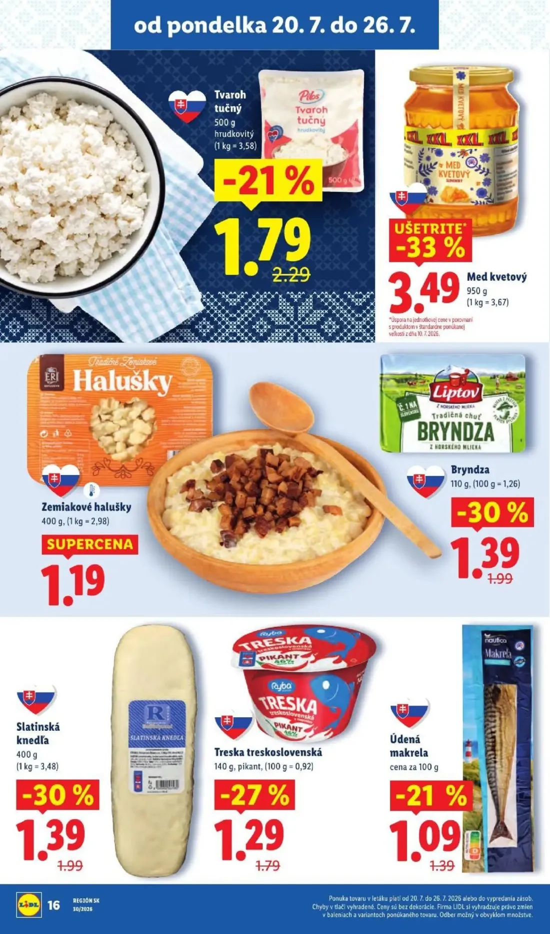 Lidl leták, strana 28 z 108 — Bryndza, Slatinská knedľa, Tvaroh tučný