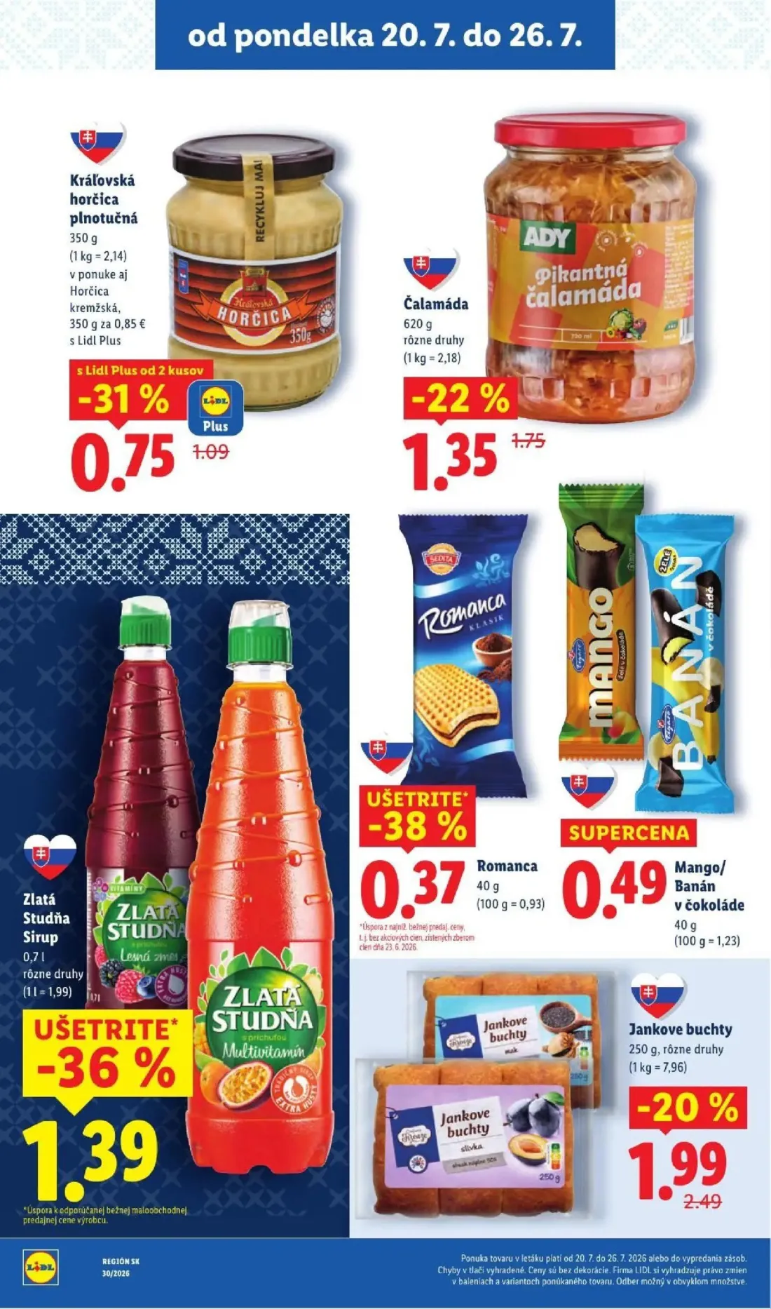 Lidl leták, strana 30 z 108 — Horčica kremžská, Mango/Banán v čokoláde