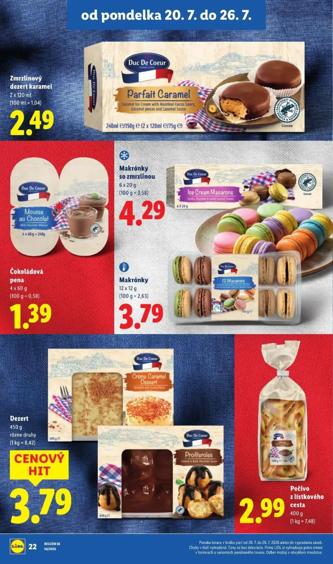 Lidl leták, strana 36 z 108 — Zmrzlinový dezert karamel, Mousse au Chocolat, Makrónky so zmrzlinou