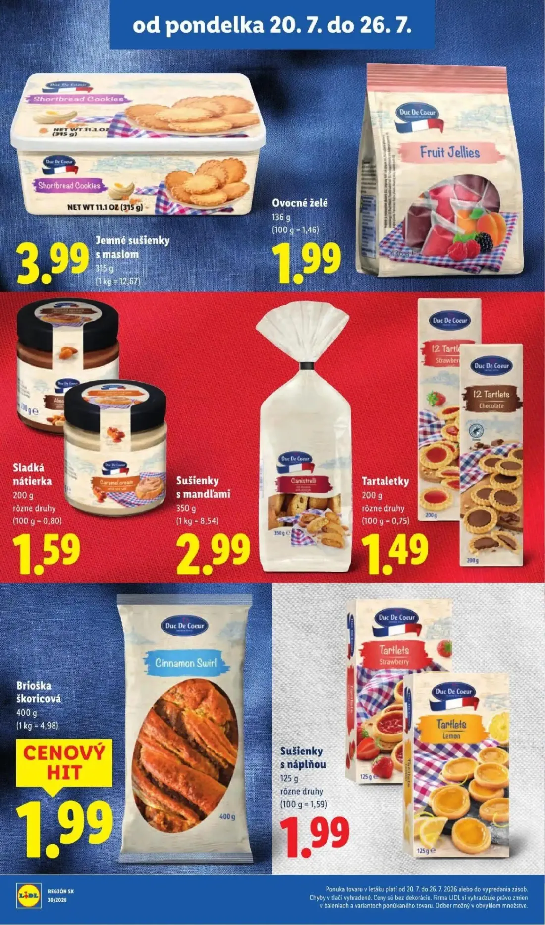 Lidl leták, strana 37 z 108 — Jemné sušienky s maslom, Ovocné želé, Sladká nátierka