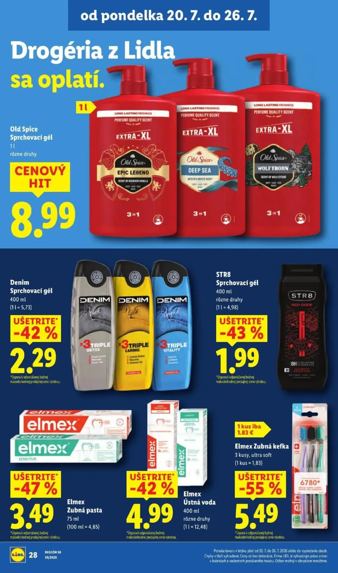 Lidl leták, strana 44 z 108 — Old Spice Sprchovací gél, Denim Sprchovací gél, STR8 Sprchovací gél