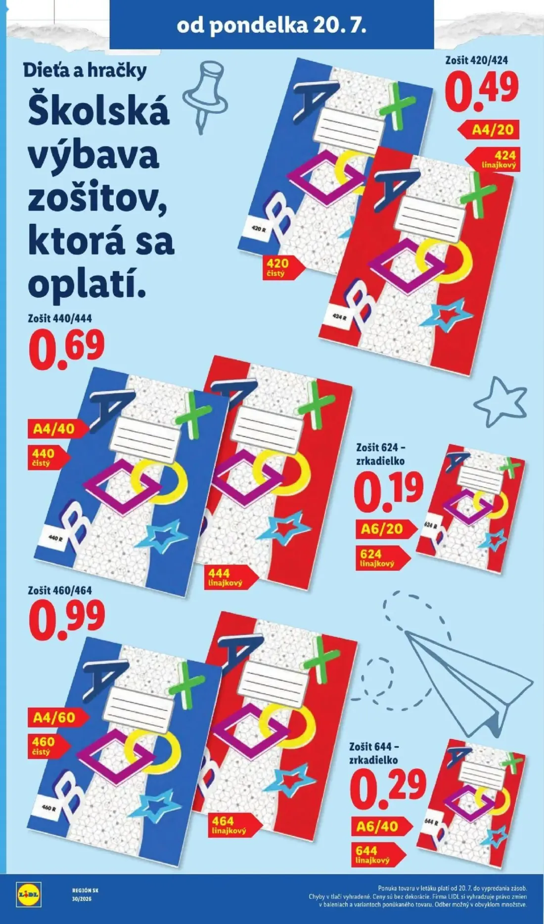 Lidl leták, strana 56 z 108 — Zošit 420/424, Zošit 440/444, Zošit 624 - zrkadielko