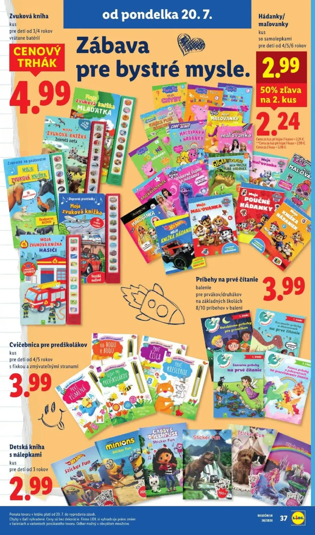 Lidl leták, strana 63 z 108 — Hádanky/ maľovanky, Zvuková kniha, Príbehy na prvé čítanie
