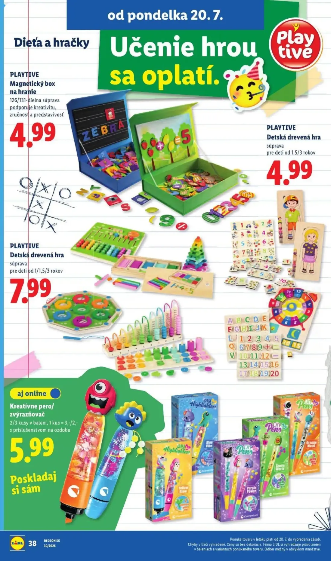 Lidl leták, strana 64 z 108 — Magnetický box na hranie, Detská drevená hra, Detská drevená hra