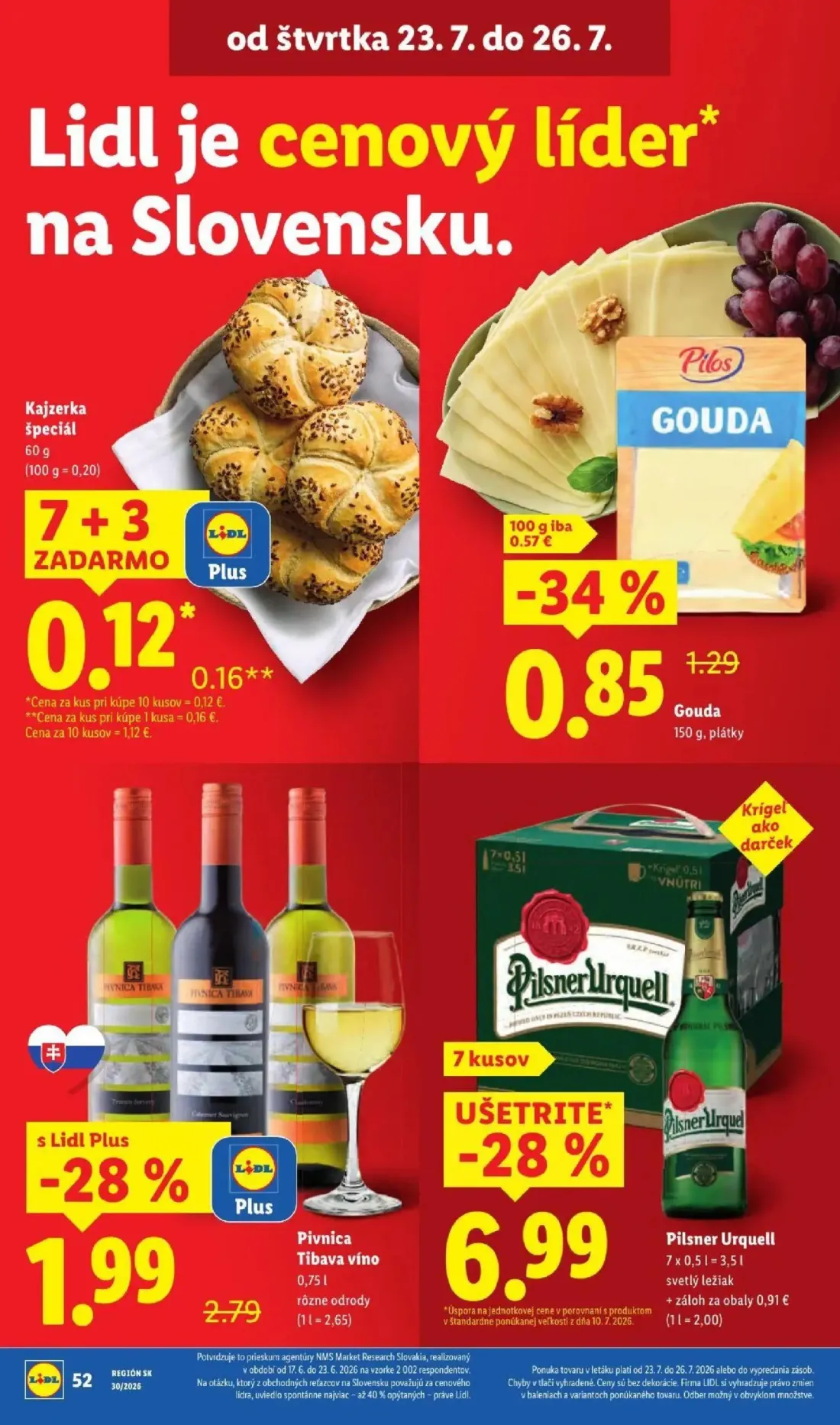 Lidl leták, strana 71 z 108 — Pivnica Tibava víno, Gouda, Kajzerka špeciál