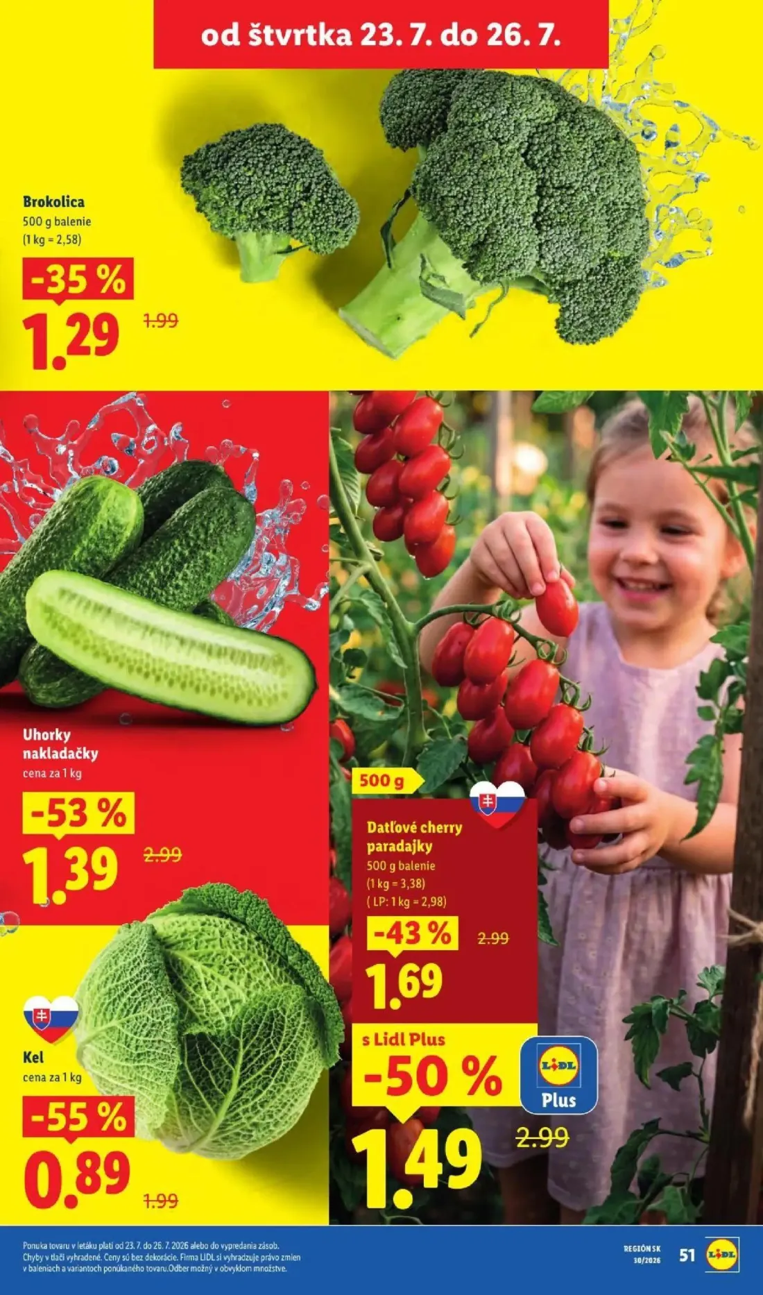Lidl leták, strana 73 z 108 — Uhorky nakladačky, Datľové cherry paradajky, Kel