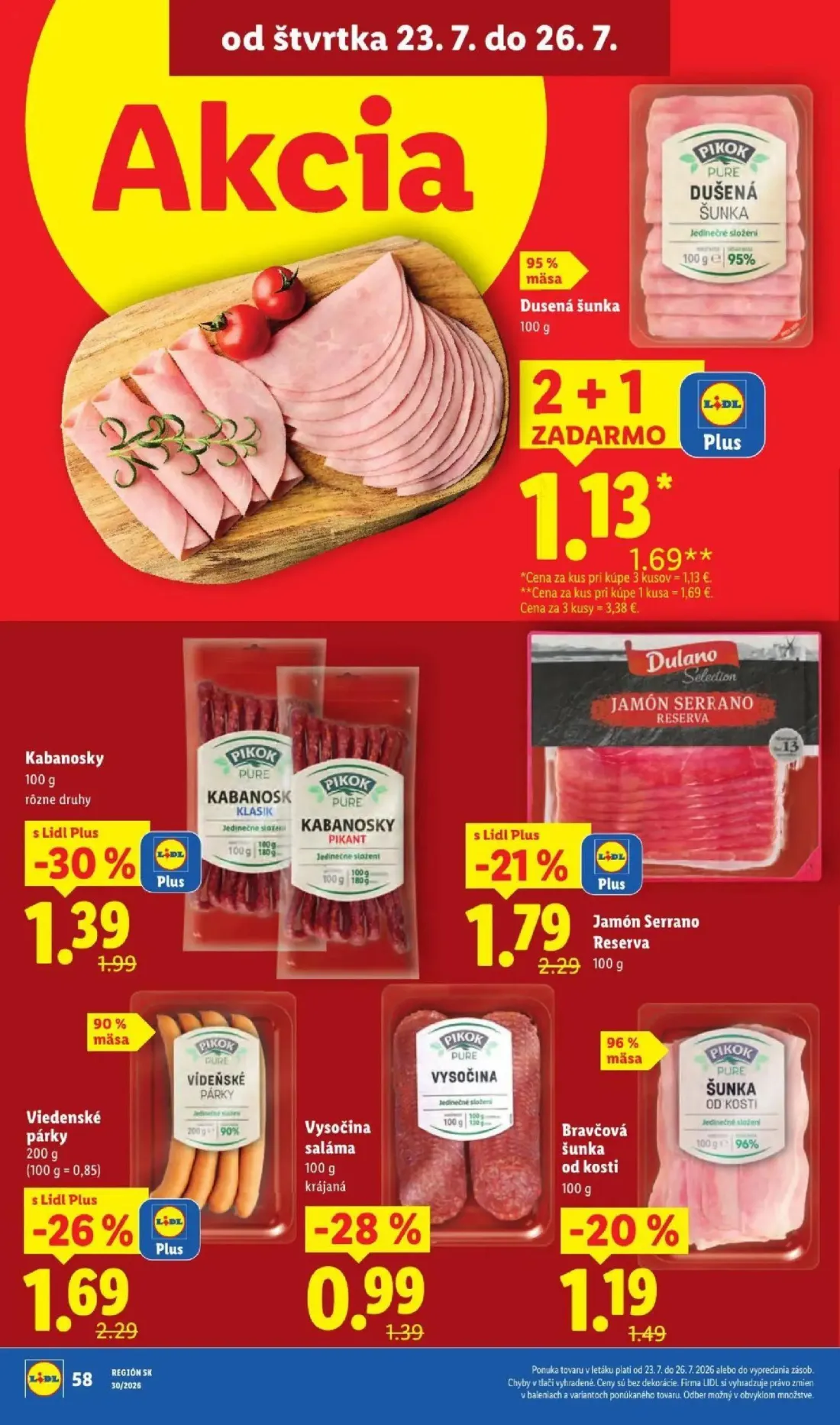 Lidl leták, strana 82 z 108 — Kabanosky, Viedenské párky, Dusená šunka