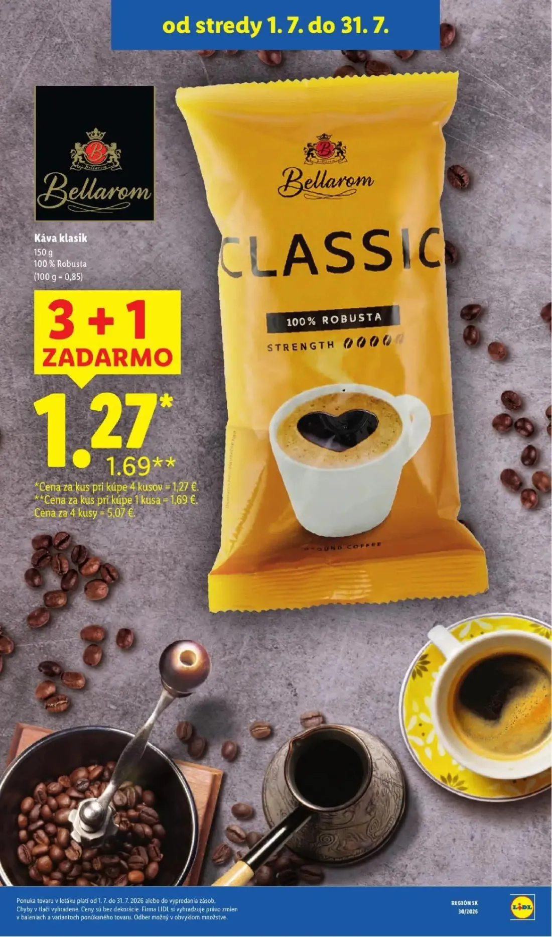 Lidl leták, strana 86 z 108 — Káva klasik Bellarom Classic 100% Robusta