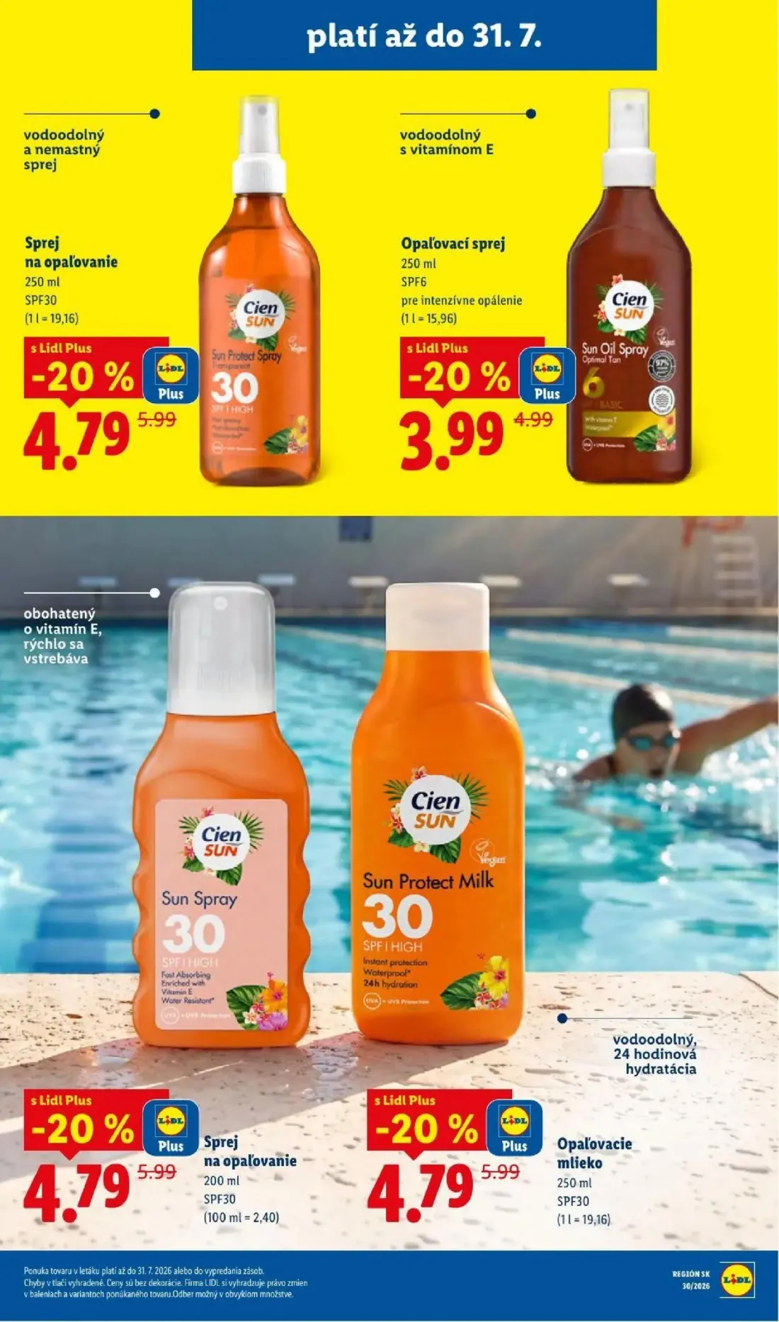 Lidl leták, strana 89 z 108 — Cien Sun Protect Spray Transparent, Cien Sun Spray, Cien Sun Protect Milk
