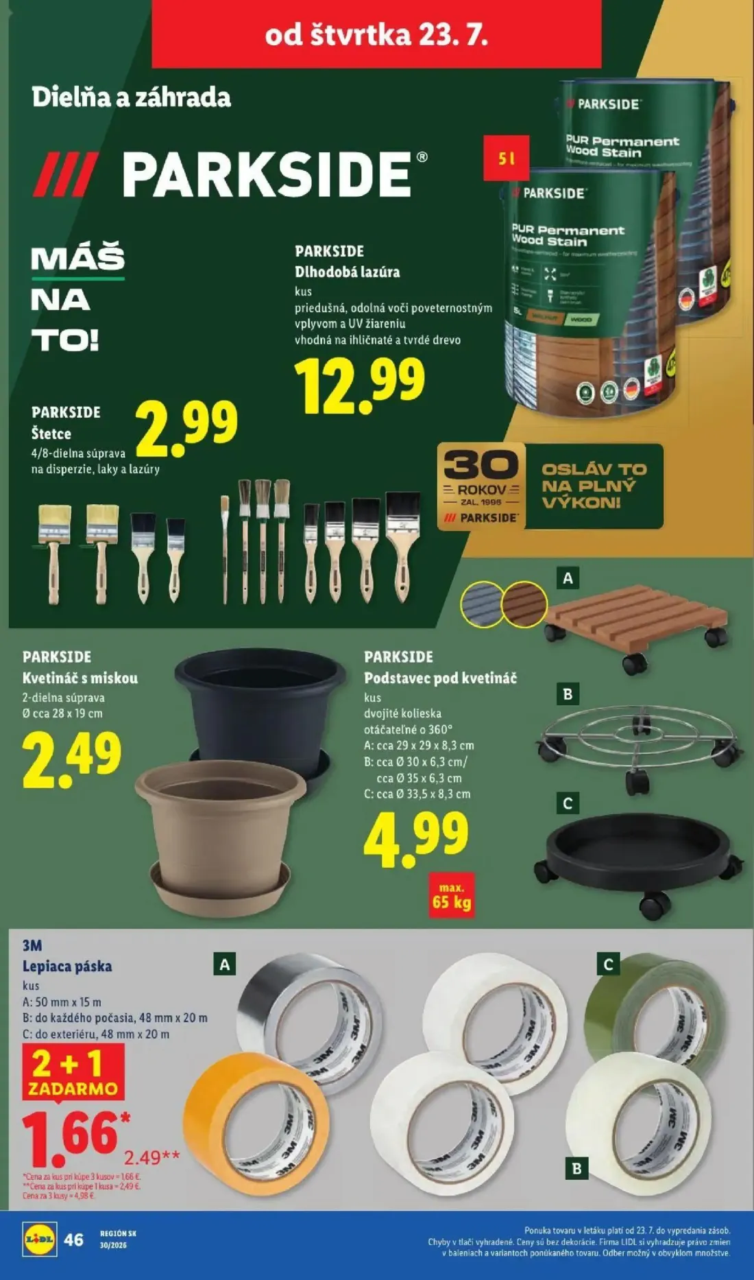 Lidl leták, strana 94 z 108 — Lepiaca páska, Dlhodobá lazúra, Štetce
