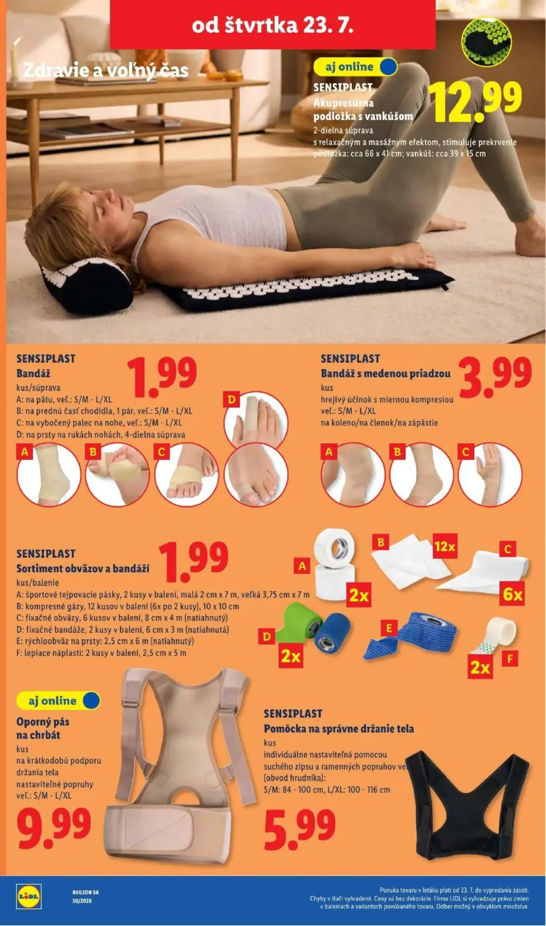 Lidl leták, strana 98 z 108 — Akupresúrna podložka s vankúšom, Bandáž, Bandáž s medenou priadzou
