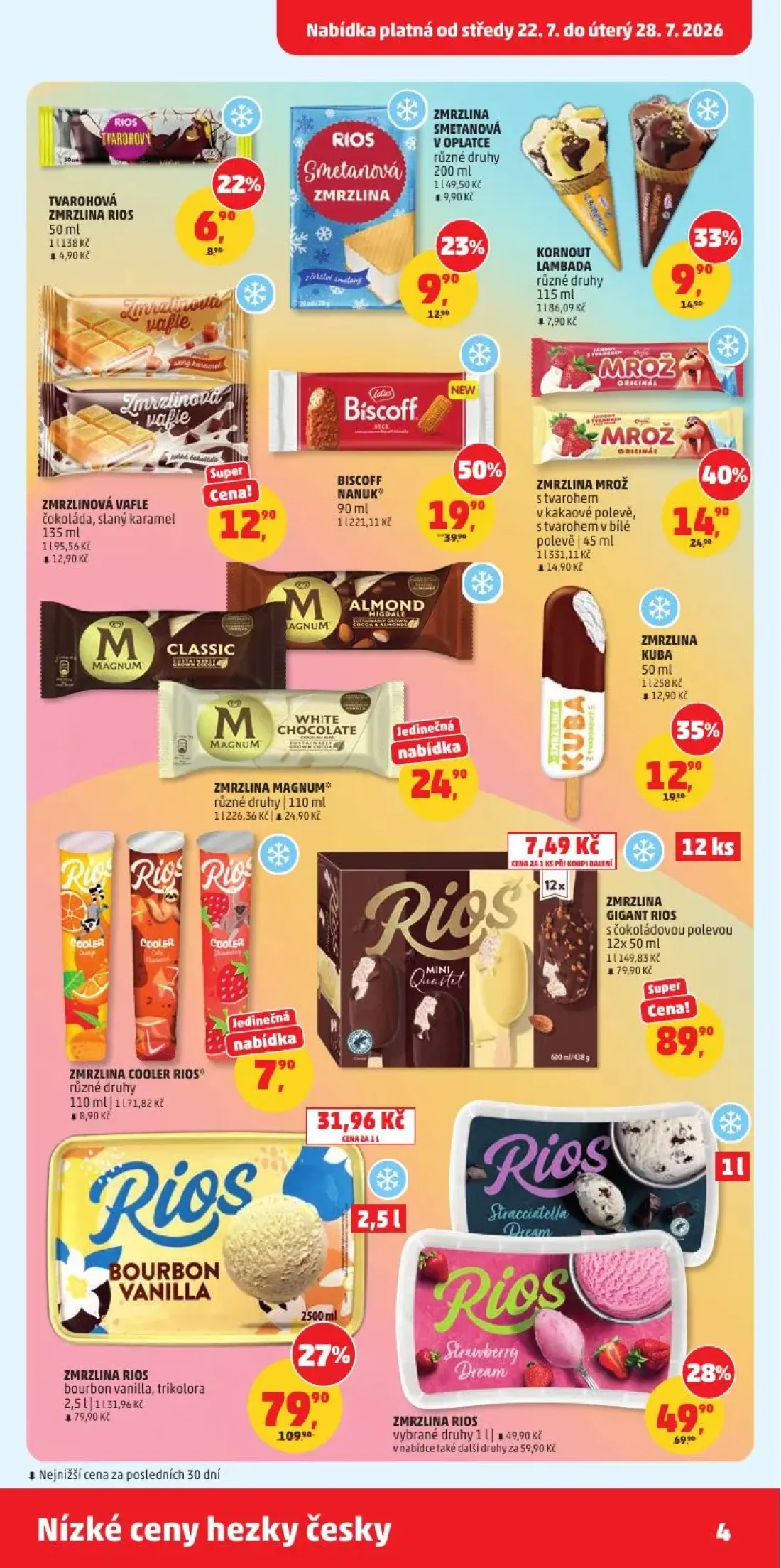 PENNY leták, strana 4 z 34 — ZMRZLINA RIOS, BISCOFF NANUK, ZMRZLINA RIOS