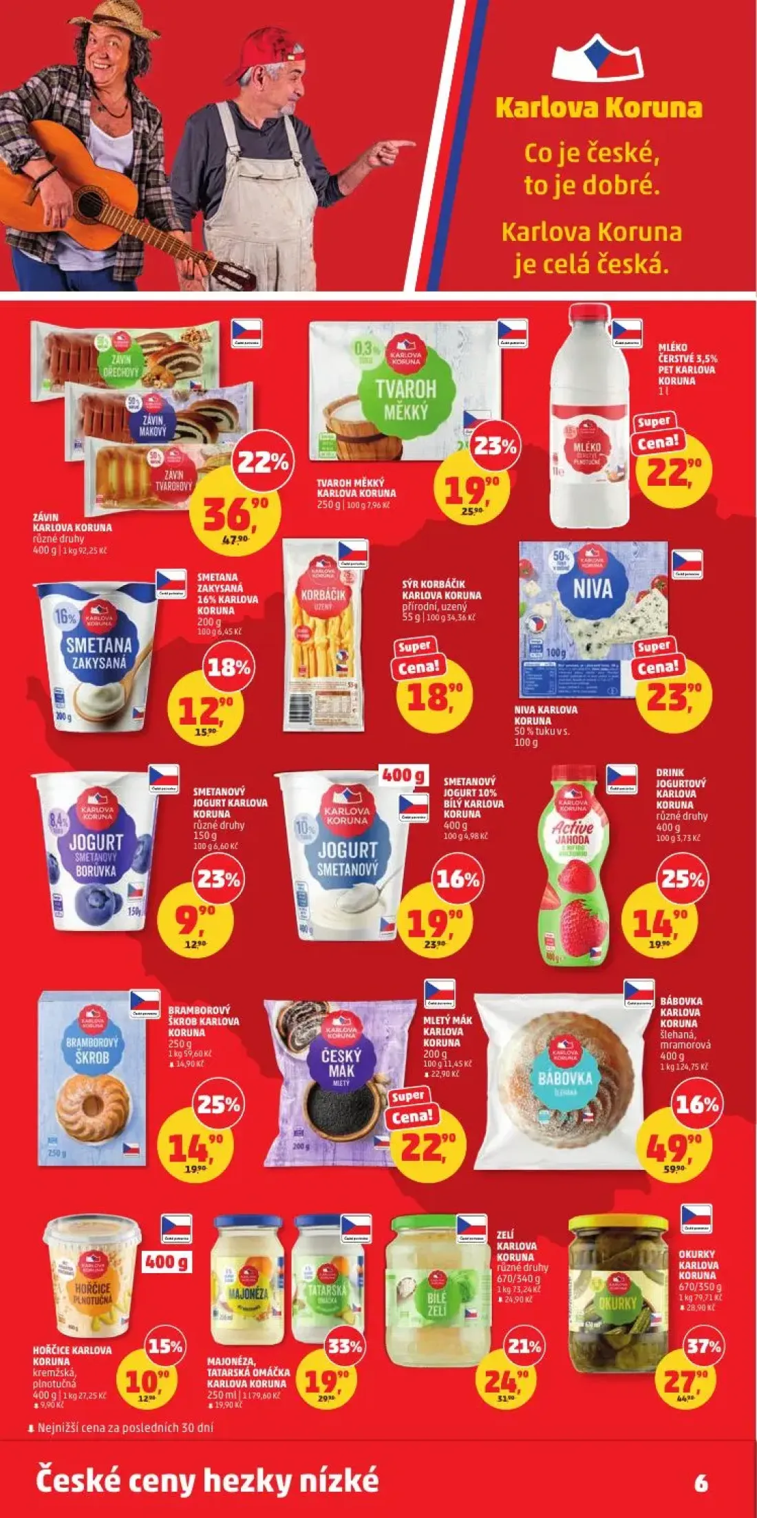 PENNY leták, strana 6 z 34 — OKURKY KARLOVA KORUNA, ZÁVIN KARLOVA KORUNA, BÁBOVKA KARLOVA KORUNA