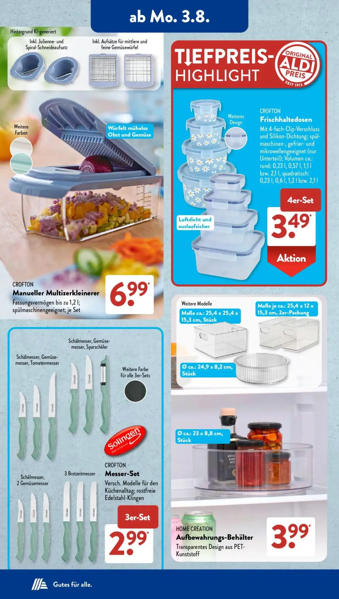 Aldi Süd Prospekt, Seite 2 von 24 — Manueller Multizerkleinerer, Frischhaltedosen, Messer-Set