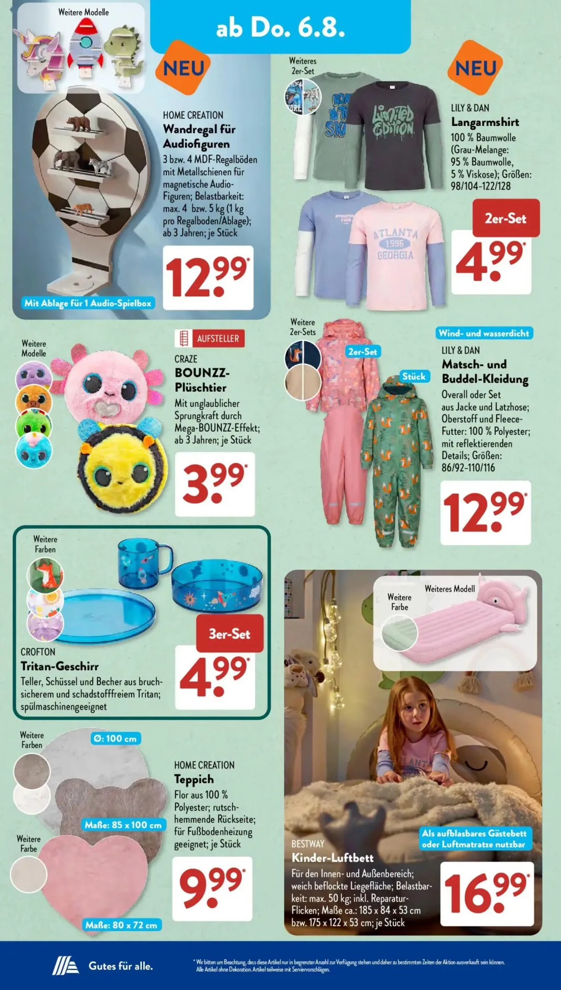 Aldi Süd Prospekt, Seite 10 von 24 — Wandregal für Audiofiguren, Langarmshirt, BOUNZZ-Plüschtier