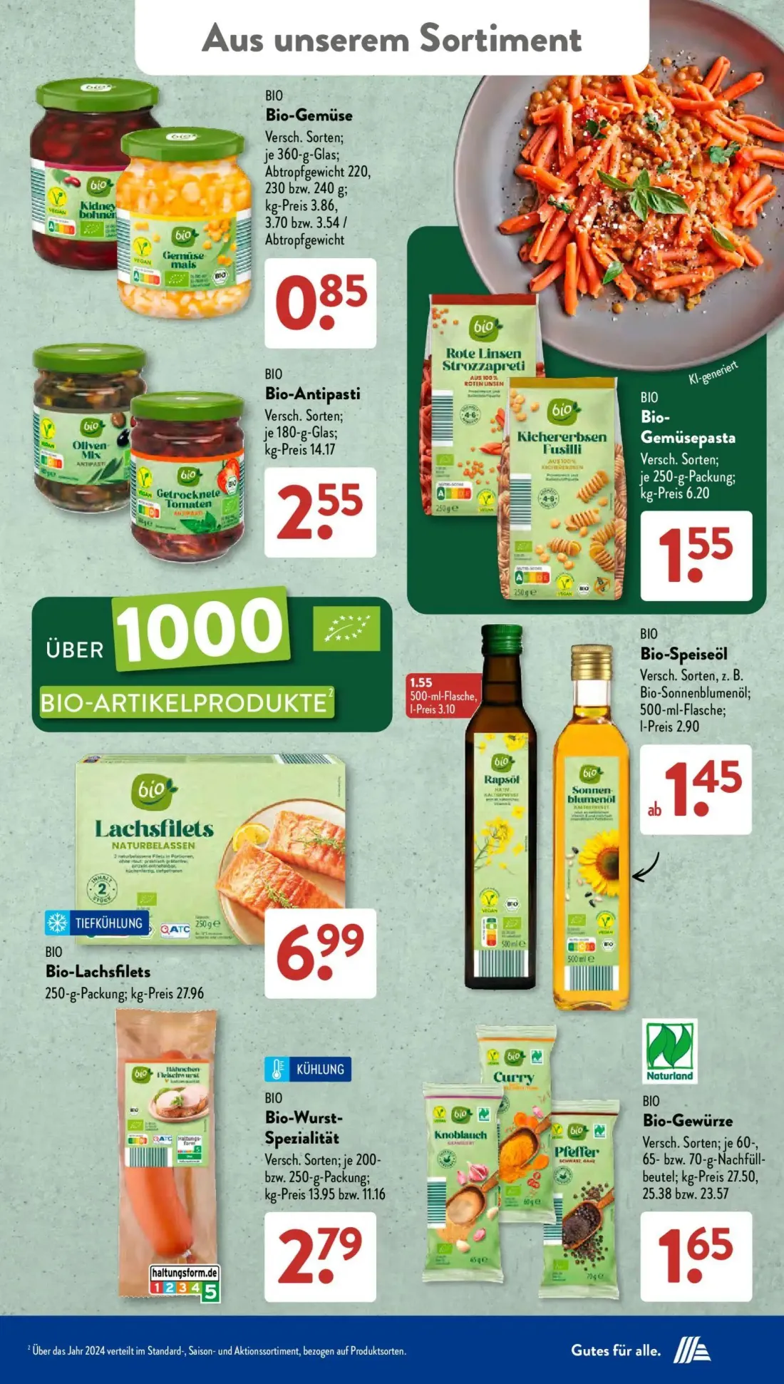 Aldi Süd Prospekt, Seite 21 von 24 — Bio-Gemüse, Bio-Antipasti, Bio-Gemüsepasta