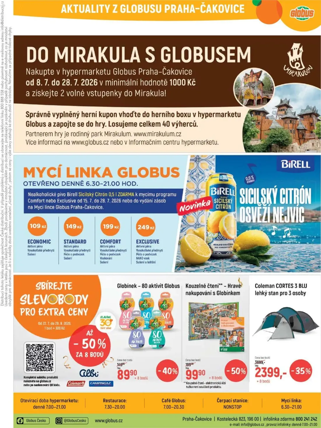 GLOBUS leták, strana 36 z 45 — Coleman CORTES 3 BLU lehký stan pro 3 osoby, STANDARD, Kouzelné čtení**