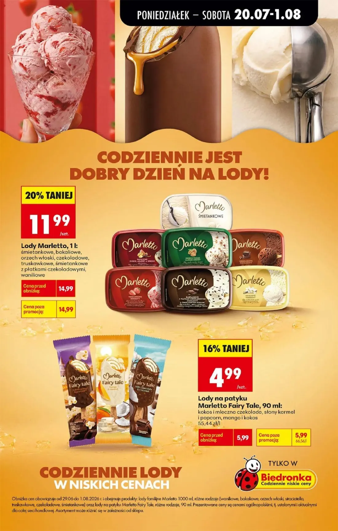 Biedronka gazetka, strona 25 z 89 — Lody Marletto, Lody na patyku Marletto Fairy Tale