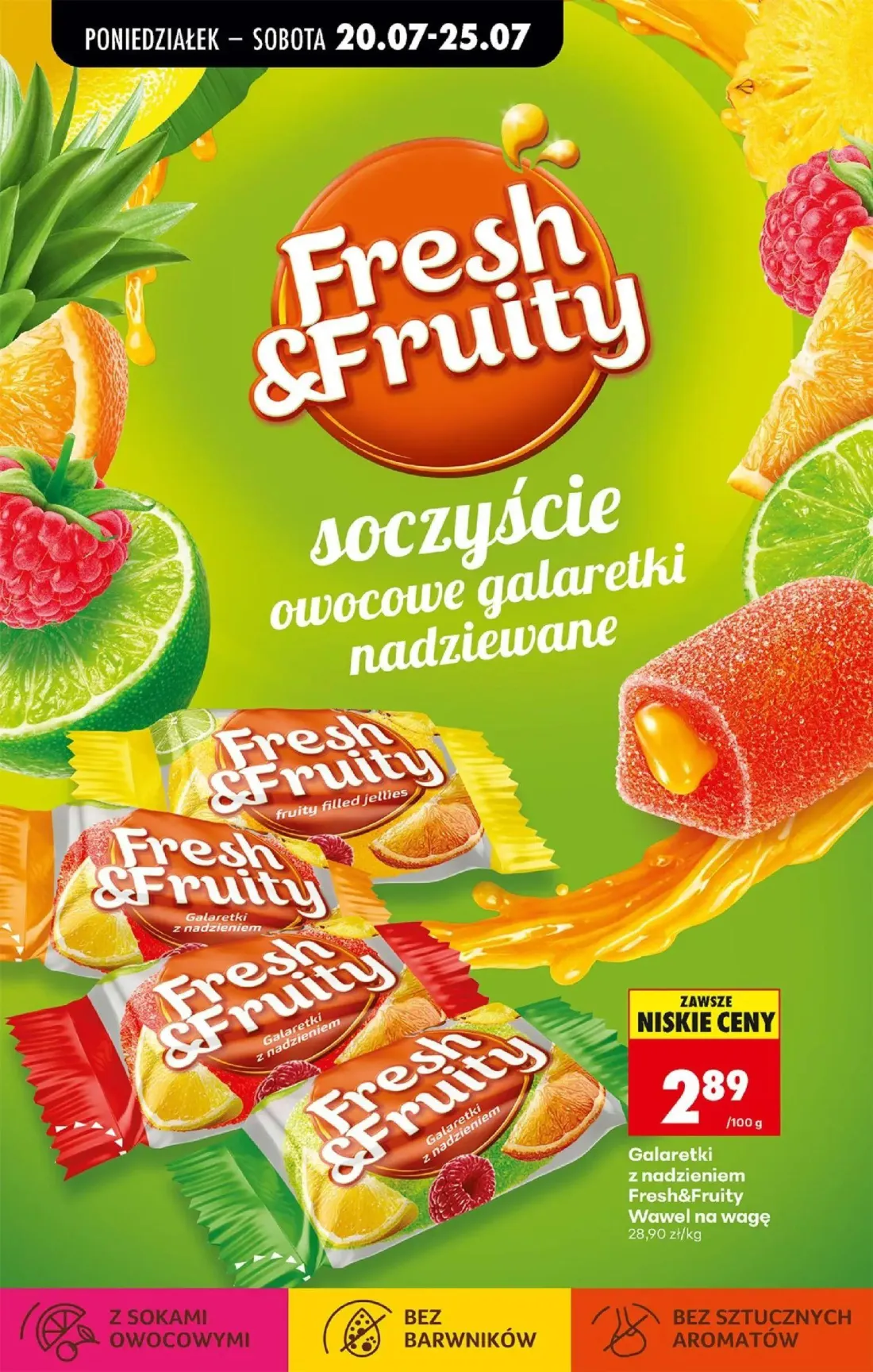 Biedronka gazetka, strona 58 z 89 — Galaretki z nadzieniem Fresh&Fruity Wawel na wagę