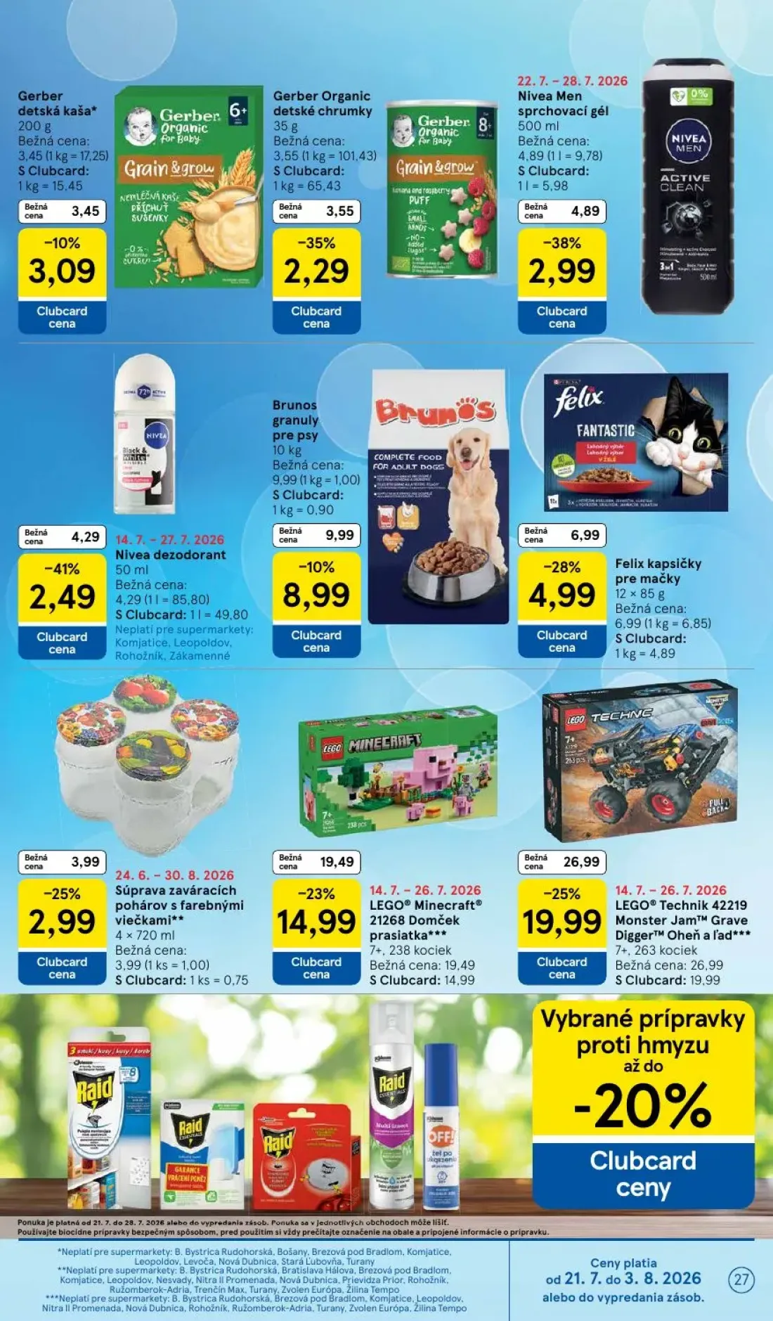Tesco Supermarket leták, strana 27 z 30 — LEGO® Technik 42219 Monster Jam™ Grave Digger™ Oheň a ľad, LEGO® Minecraft® 21268 …
