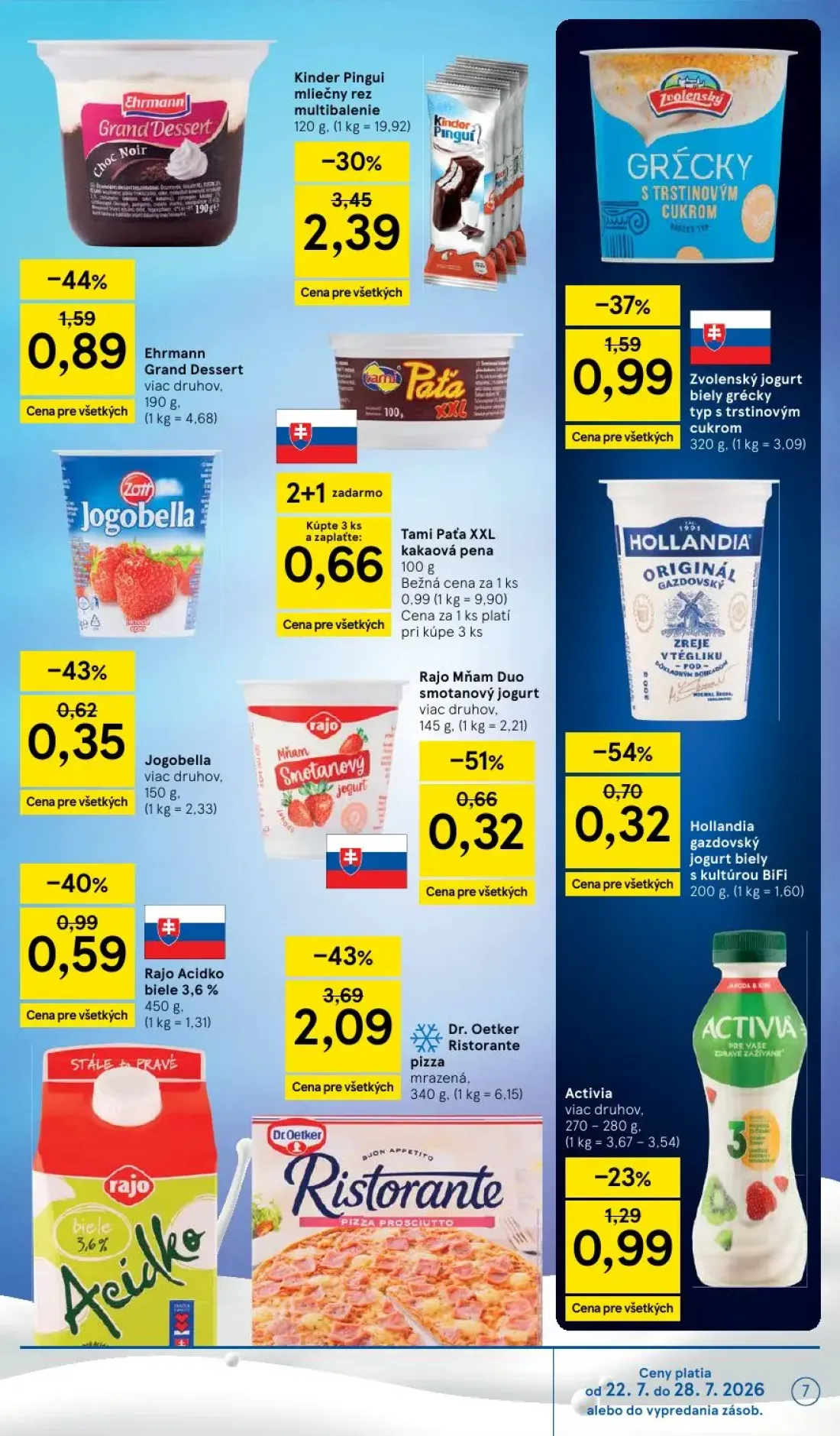 Tesco leták, strana 7 z 50 — Dr. Oetker Ristorante pizza mrazená, Kinder Pingui mliečny rez multibalenie, Ehrmann Grand Dess…