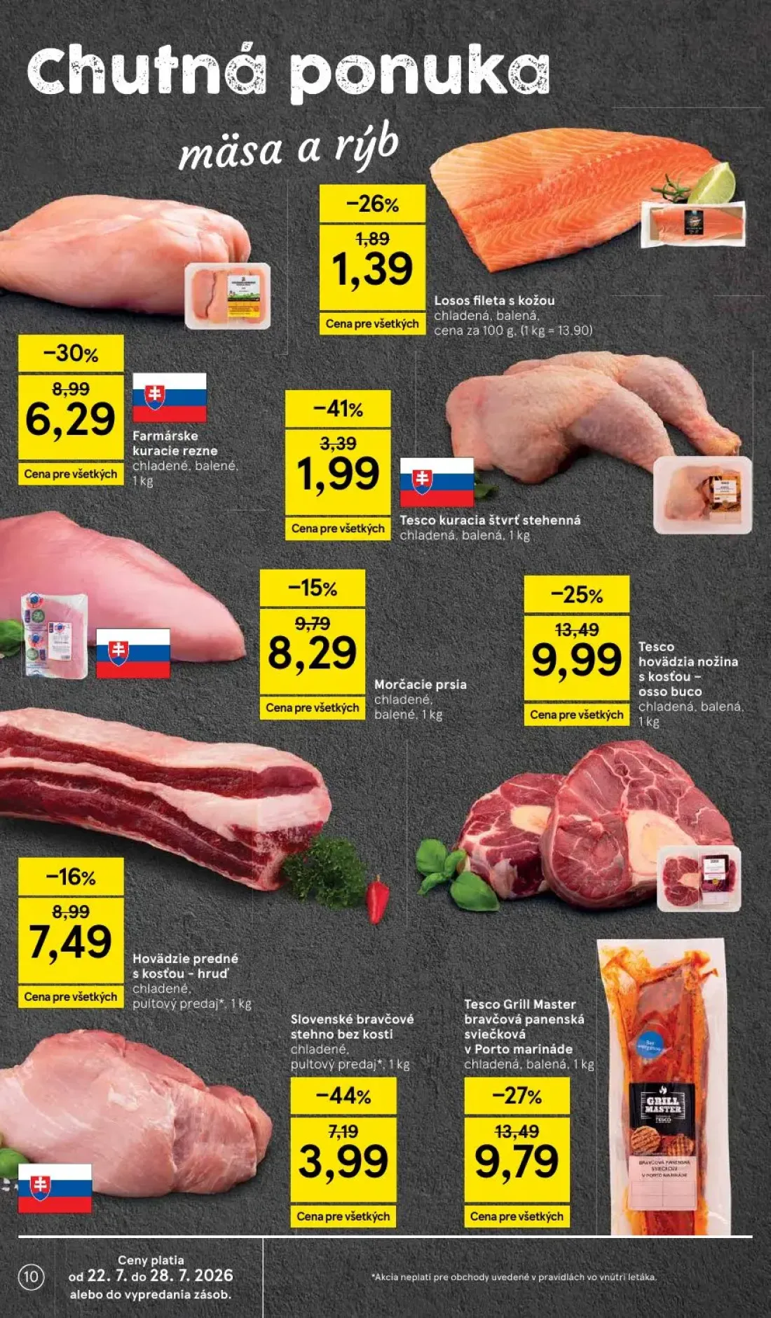 Tesco leták, strana 10 z 50 — Tesco Grill Master bravčová panenská sviečková v Porto marináde chladená, balená, Tesco hovädz…