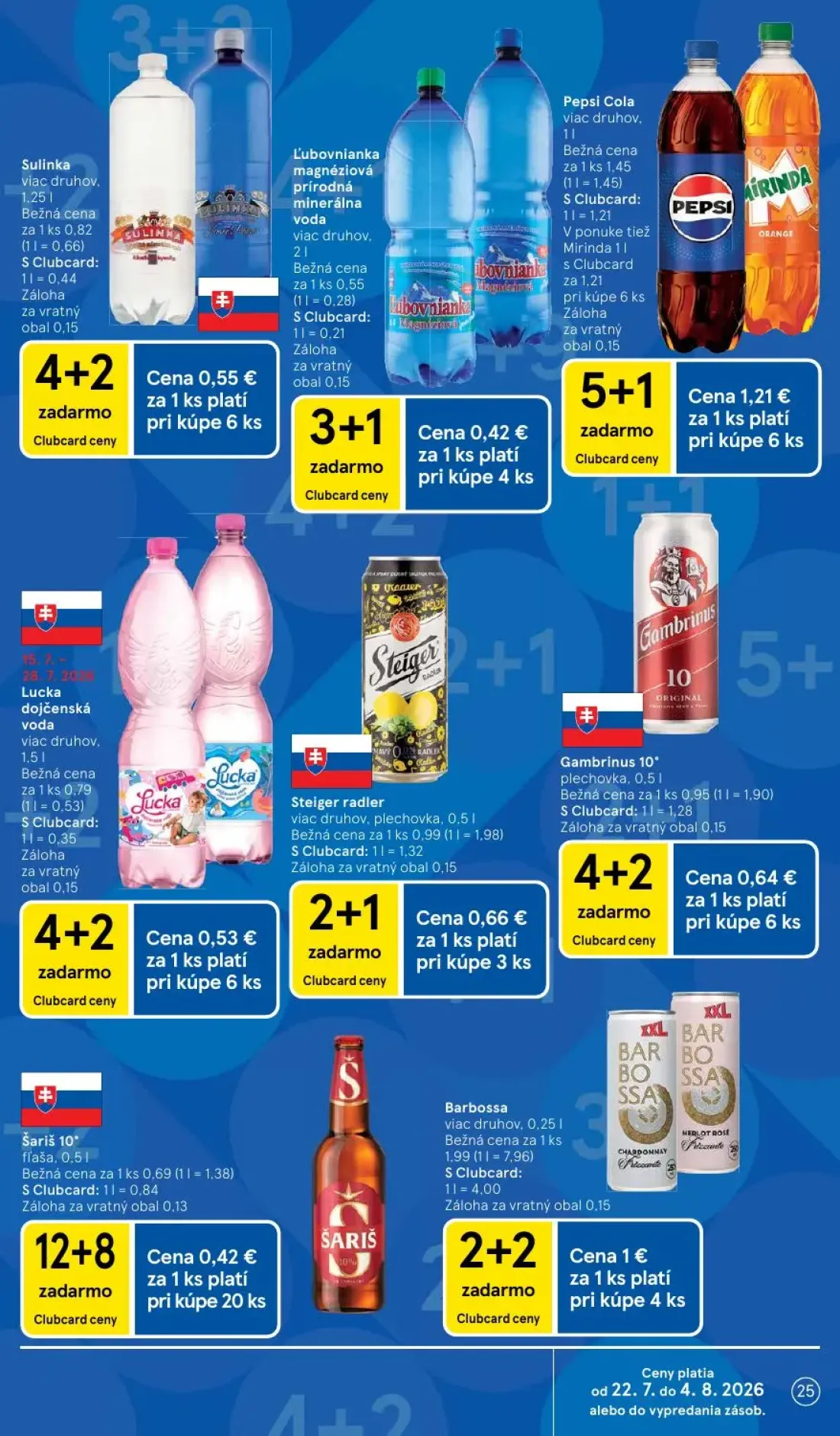 Tesco leták, strana 25 z 50 — Barbossa, Steiger radler, Gambrinus 10°