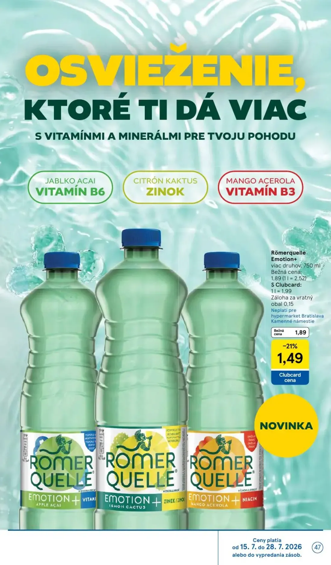 Tesco leták, strana 47 z 50 — Römerquelle Emotion+