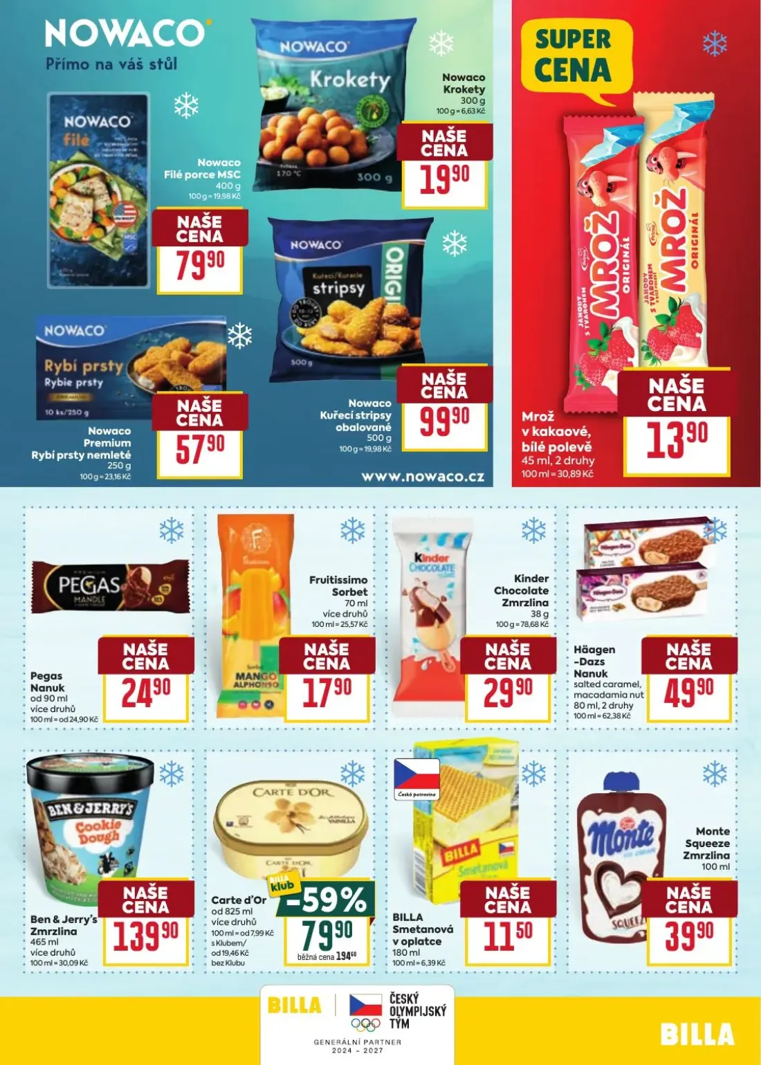 Billa leták, strana 19 z 38 — Carte d'Or, Nowaco Krokety, Nowaco Filé porce MSC