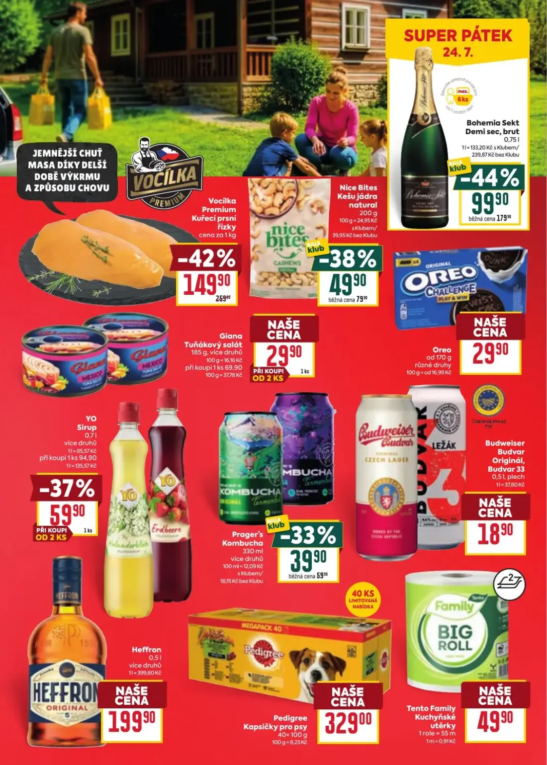 Billa leták, strana 33 z 38 — Vocílka Premium Kuřecí prsní řízky, Bohemia Sekt Demi sec, brut, Giana Tuňákový salát