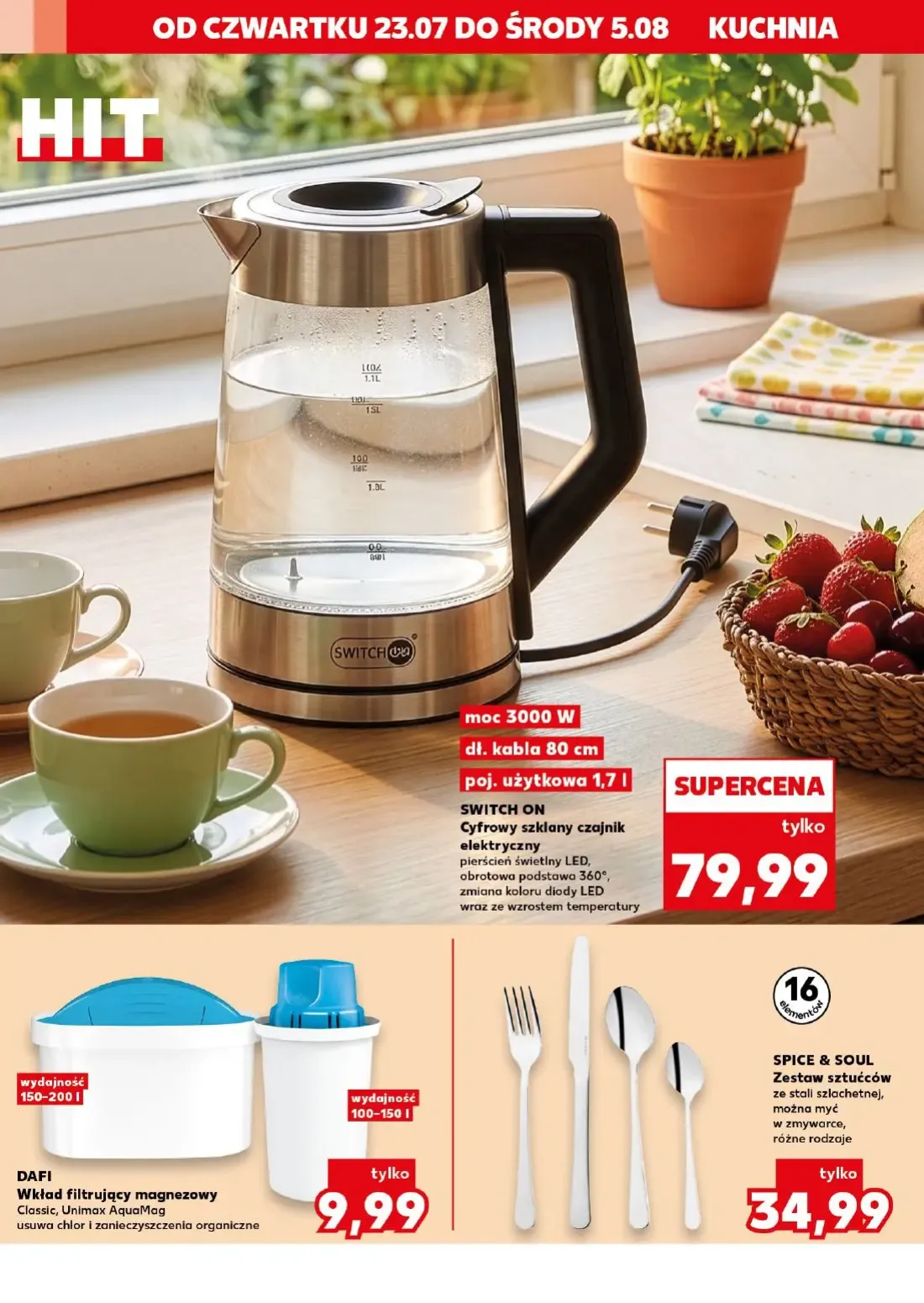 Kaufland gazetka, strona 6 z 18 — SWITCH ON Cyfrowy szklany czajnik elektryczny, DAFI Wkład filtrujący magnezowy Classic, Un…