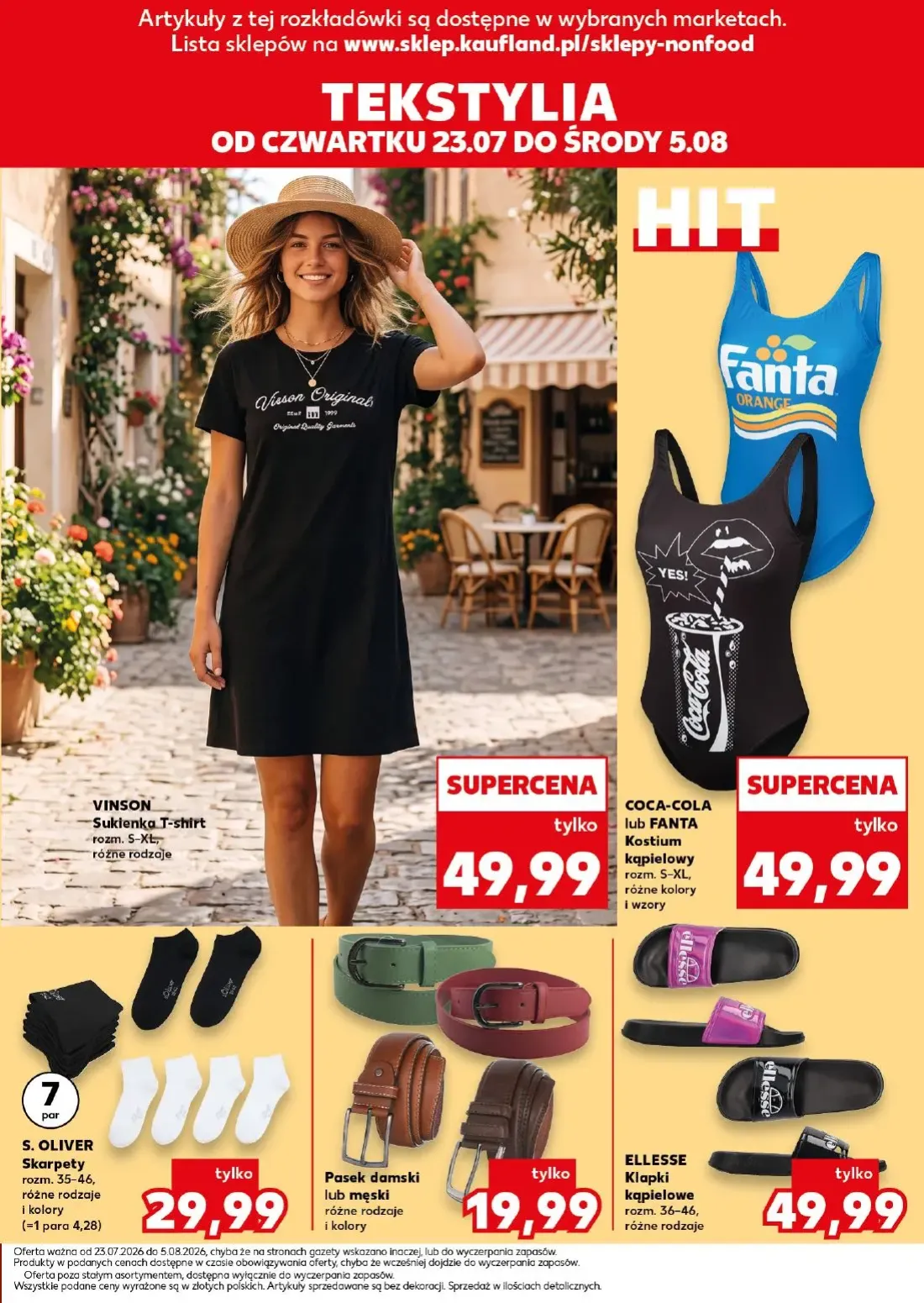 Kaufland gazetka, strona 9 z 18 — VINSON Sukienka T-shirt, COCA-COLA lub FANTA Kostium kąpielowy, S. OLIVER Skarpety