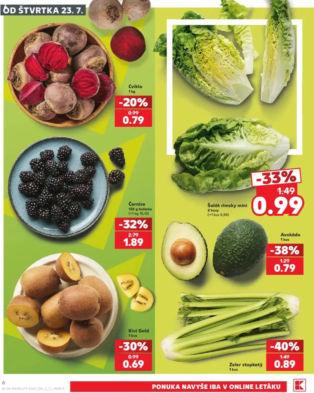 Kaufland leták, strana 6 z 74 — Černice, Zeler stopkatý, Šalát rímsky mini