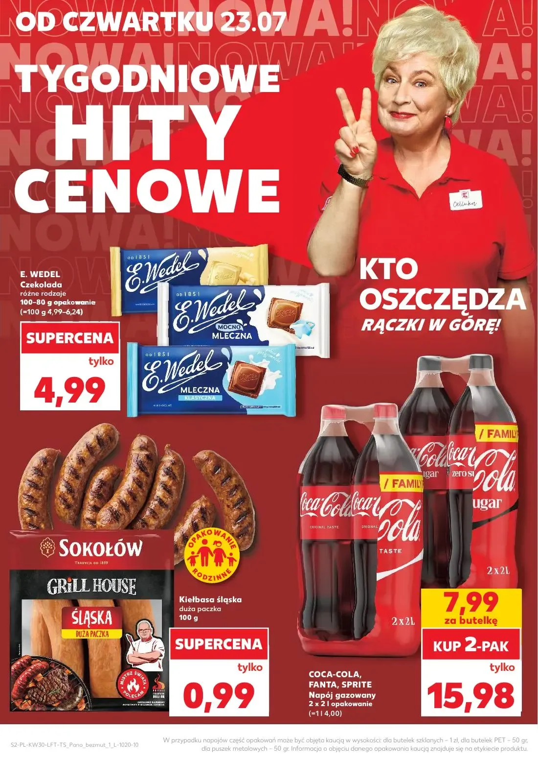 Kaufland gazetka, strona 2 z 68 — COCA-COLA, FANTA, SPRITE Napój gazowany, E. WEDEL Czekolada, Kiełbasa śląska duża paczka