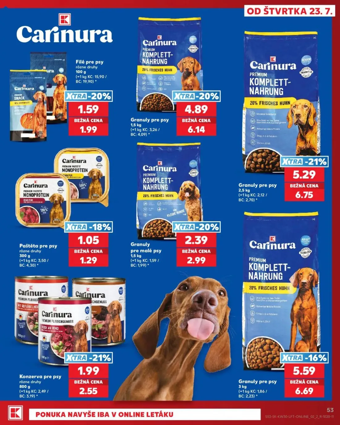 Kaufland leták, strana 53 z 74 — Granuly pre psy, Granuly pre psy, Granuly pre psy