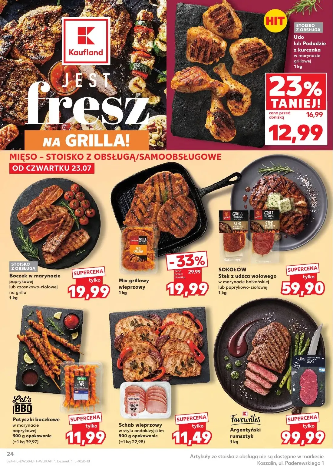 Kaufland gazetka, strona 24 z 68 — Mix grillowy wieprzowy, Udo lub Podudzie z kurczaka w marynacie grillowej, Boczek w maryn…
