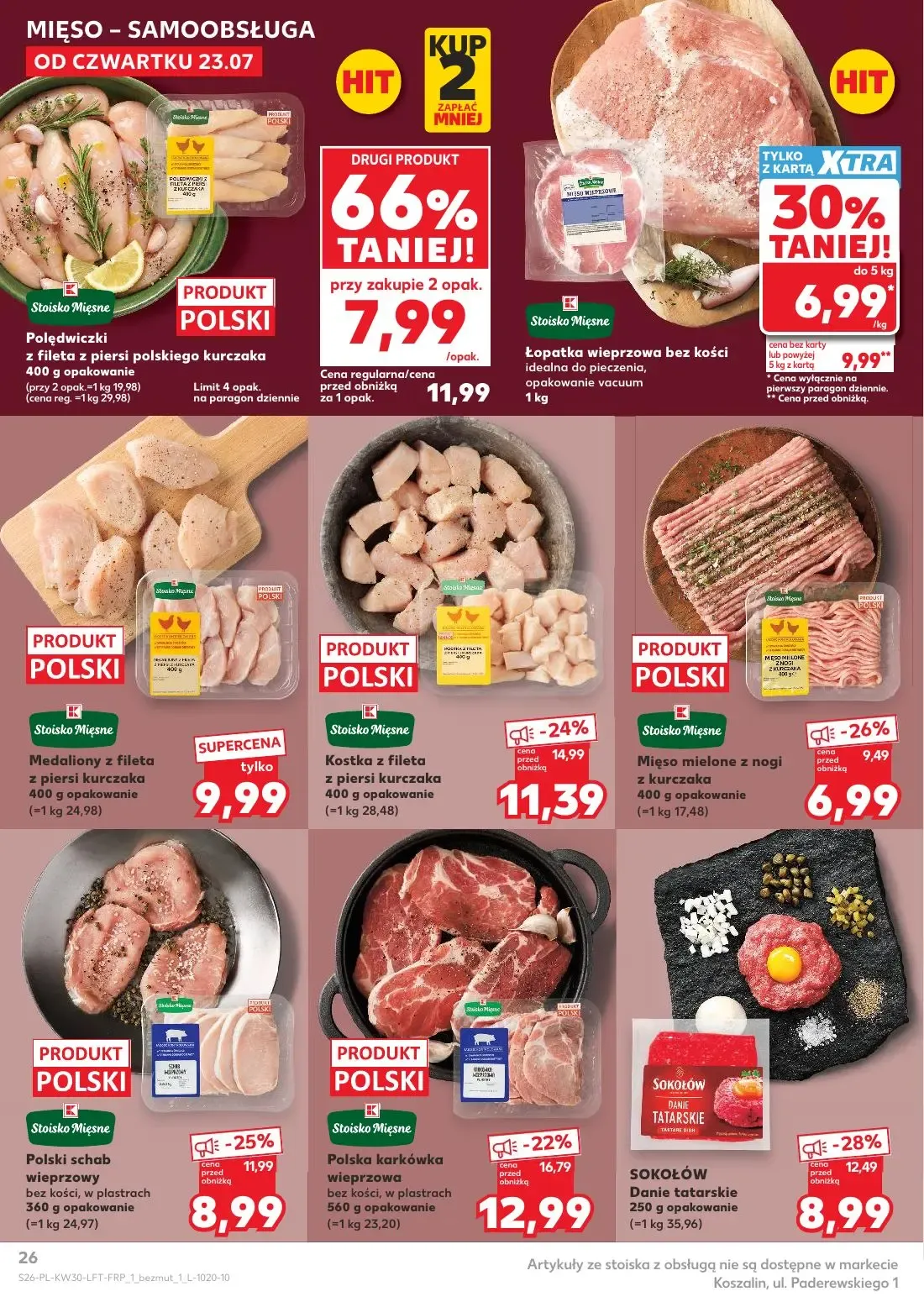 Kaufland gazetka, strona 26 z 68 — Polędwiczki z fileta z piersi polskiego kurczaka, Polska karkówka wieprzowa bez kości, w …