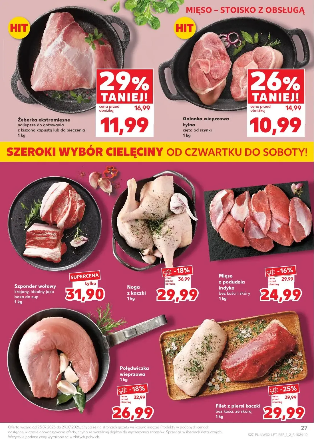 Kaufland gazetka, strona 27 z 68 — Filet z piersi kaczki, Noga z kaczki, Polędwiczka wieprzowa