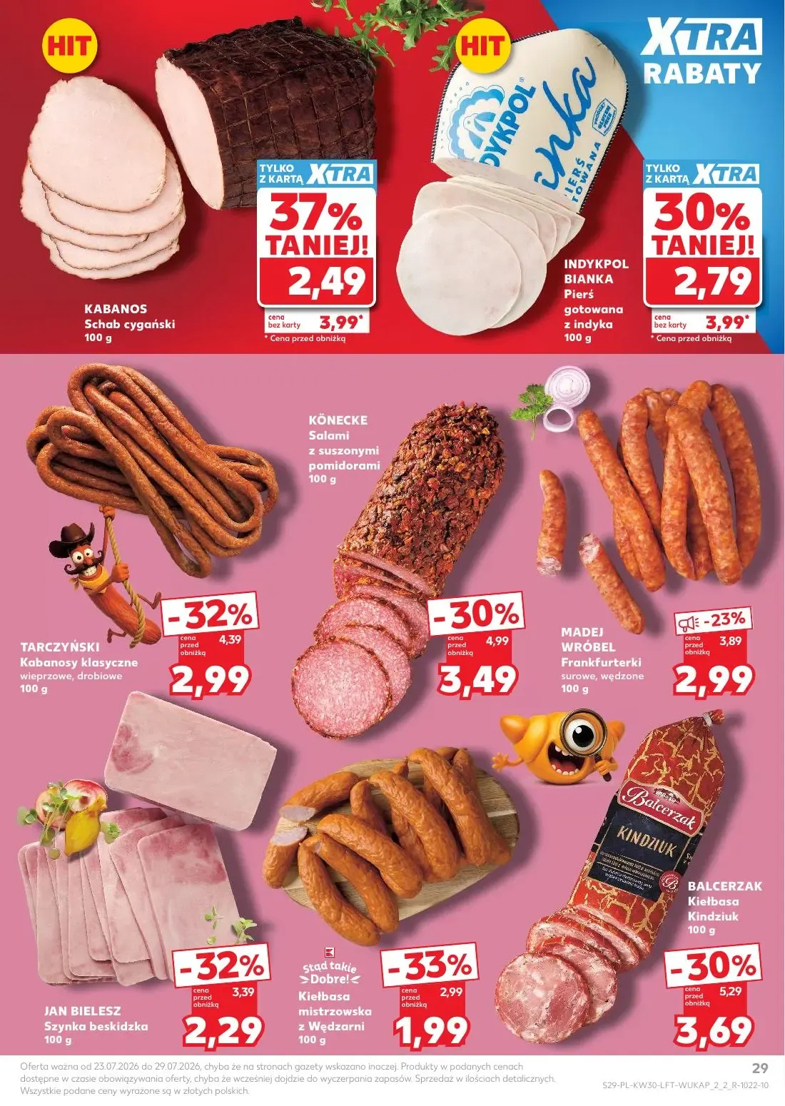 Kaufland gazetka, strona 29 z 68 — BALCERZAK Kiełbasa Kindziuk, KABANOS Schab cygański, KÖNECKE Salami z suszonymi pomidorami
