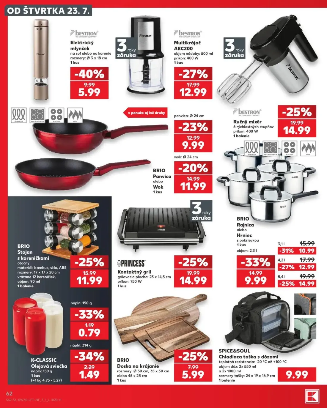 Kaufland leták, strana 62 z 74 — Multikrájač AKC200, Ručný mixér, Rajnica alebo Hrniec