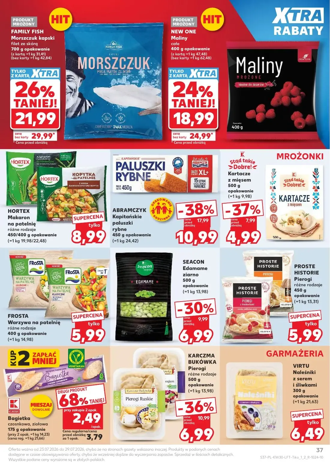 Kaufland gazetka, strona 37 z 68 — FAMILY FISH Morszczuk kapski filet ze skórą, ABRAMCZYK Kapitańskie paluszki rybne, NEW ON…