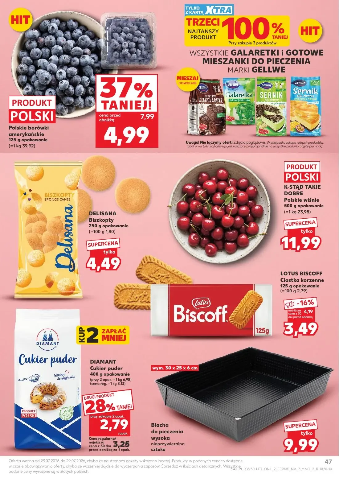 Kaufland gazetka, strona 47 z 68 — Polskie borówki amerykańskie, LOTUS BISCOFF Ciastka korzenne, DIAMANT Cukier puder