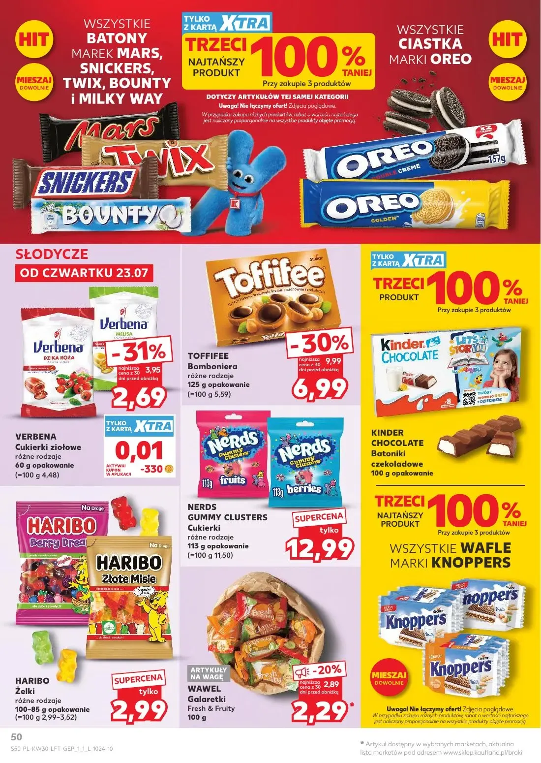 Kaufland gazetka, strona 50 z 68 — TOFFIFEE Bomboniera, VERBENA Cukierki ziołowe, WAWEL Galaretki Fresh & Fruity