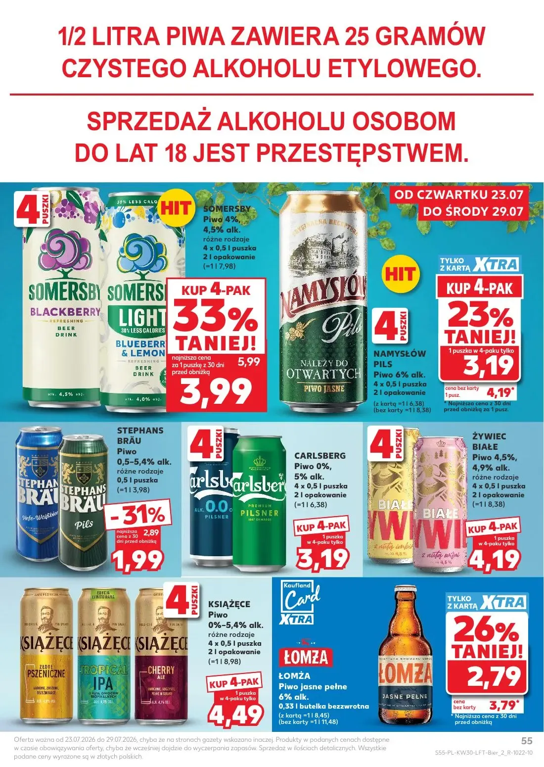 Kaufland gazetka, strona 55 z 68 — SOMERSBY BLACKBERRY, SOMERSBY LIGHT BLUEBERRY & LEMON, NAMYSŁÓW PILS