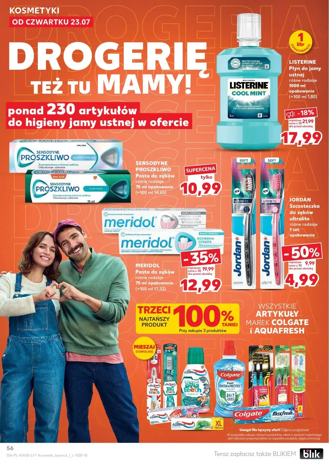 Kaufland gazetka, strona 56 z 68 — MERIDOL Pasta do zębów, JORDAN Szczoteczka do zębów ultralite, LISTERINE Płyn do jamy ust…